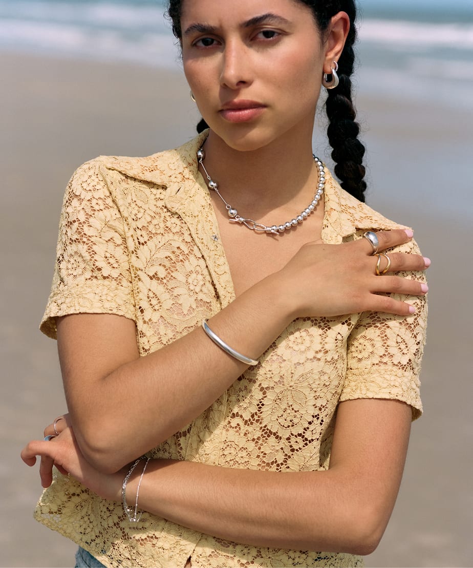 【MEJURI】カナダ発ファインジュエリー〇Dome Hoops〇シルバー The Dôme Collection: Dome & Croissant Rings, Earrings